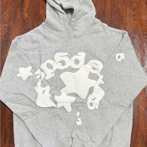 Gray Hoodie with White Accents